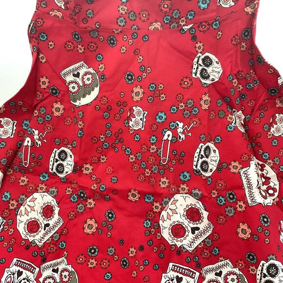 SUGAR SKULL RETRO ROCKABILLY FLORAL HALLOWEEN FESTIVAL COSPLAY PARTY SWING DRESS - Picture 11 of 13